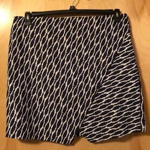 Blue and white mini skirt